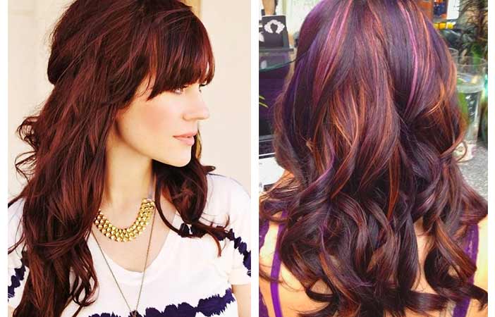 cherry cola hair color with highlights