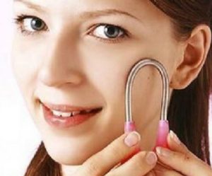 Use a facial spring to remove white hair on face.