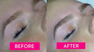 Eyebrow tinting or dying before and after results