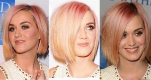 Katy Perry with rose gold hair pictures