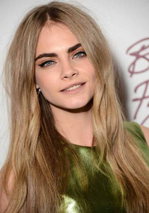 Cara Delevingne with 3-toned dirty blonde