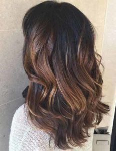 Black base color with caramel low lights