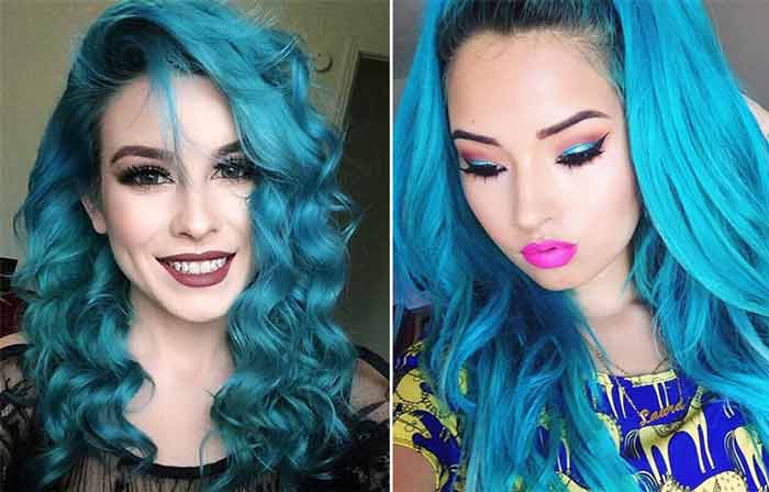 blue hair turquoise tips