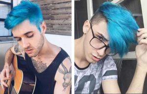 Turquoise hair men